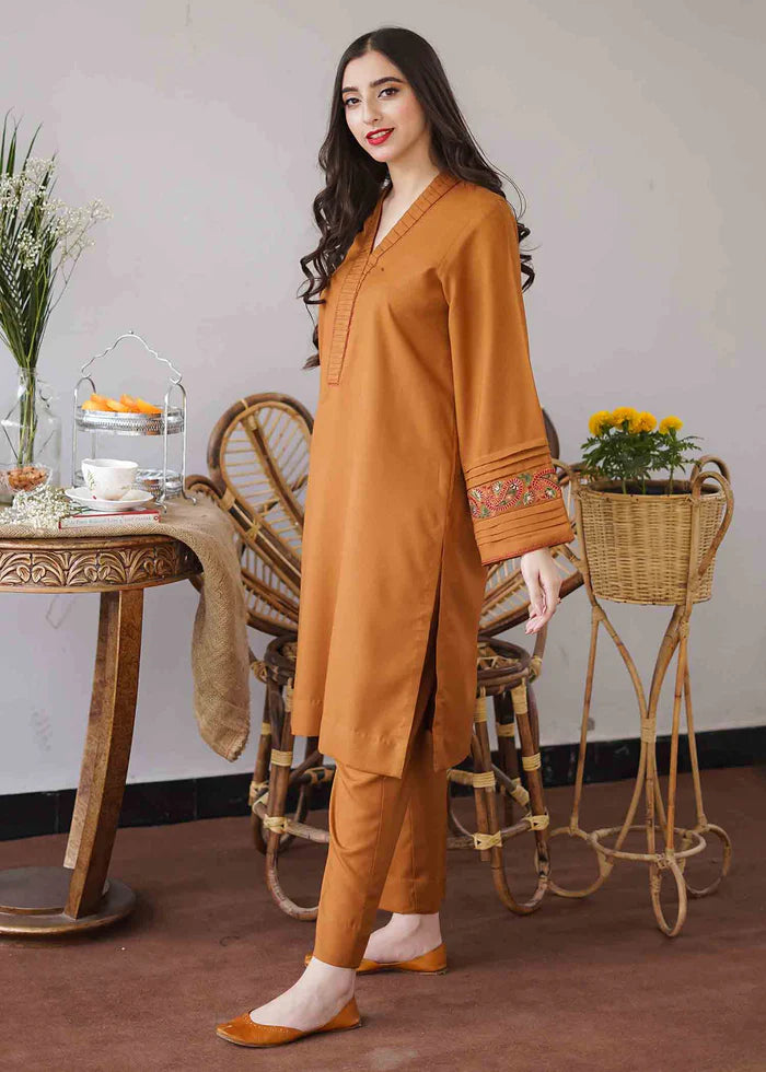 AISLING 3PC Dhanak suit with Embroidered Shawll