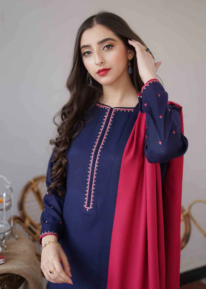 AISLING 3PC Dhanak suit with Embroidered Shawll