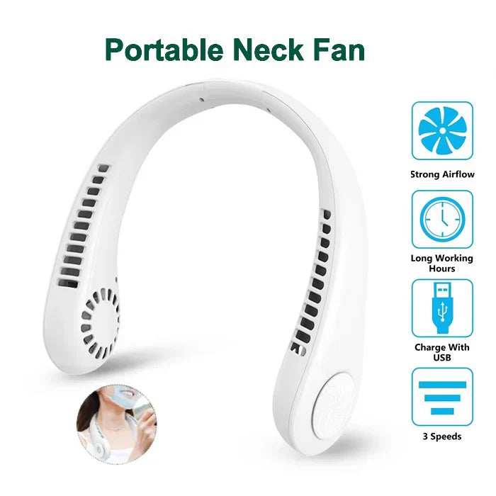 New Mini Neck Portable Fan 360 Degree Rotation Rechargeable