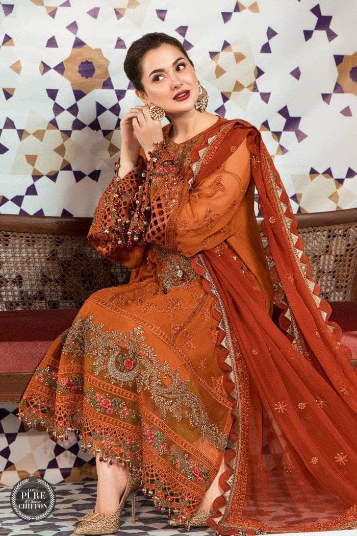 Haniya Aamir Fabric: Pure Chiffon  Fully Embroidered Chikankari Front