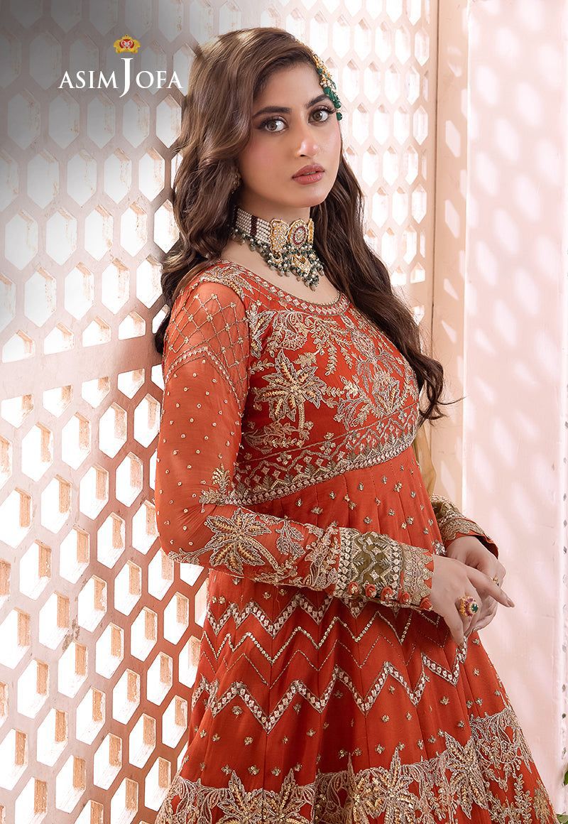 Asim jofa Complete chiffon frock Heavy Front Embroidered &nbsp;body with Heavy handwork