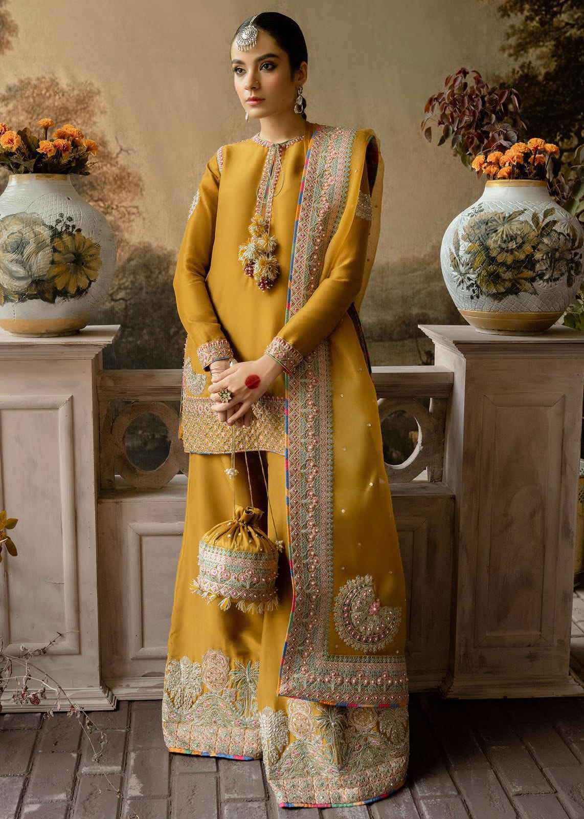 LAAM Unstitch Embroidered On Fabric ORGANZA Suit